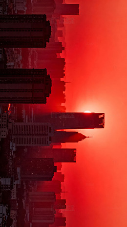 都市日落剪影风光摄影