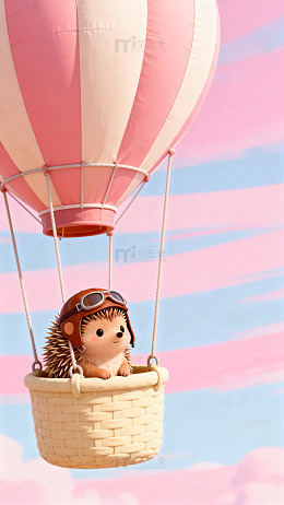 可爱刺猬热气球玩具摄影