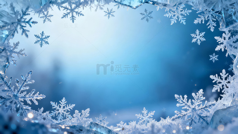 冰雪梦幻背景雪花装饰
