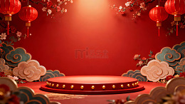 喜庆中式舞台背景设计