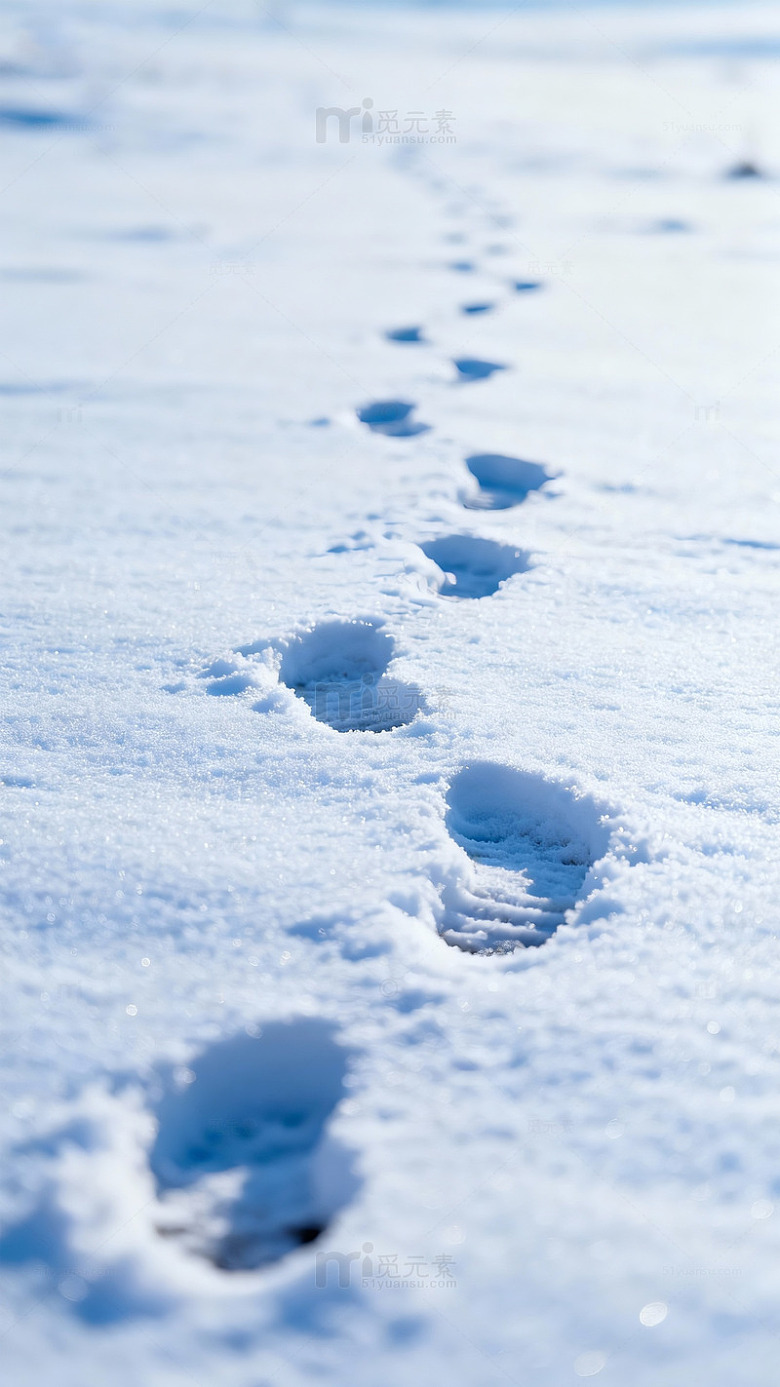 雪地足迹冬日风光