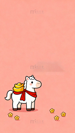 可爱卡通小马插画