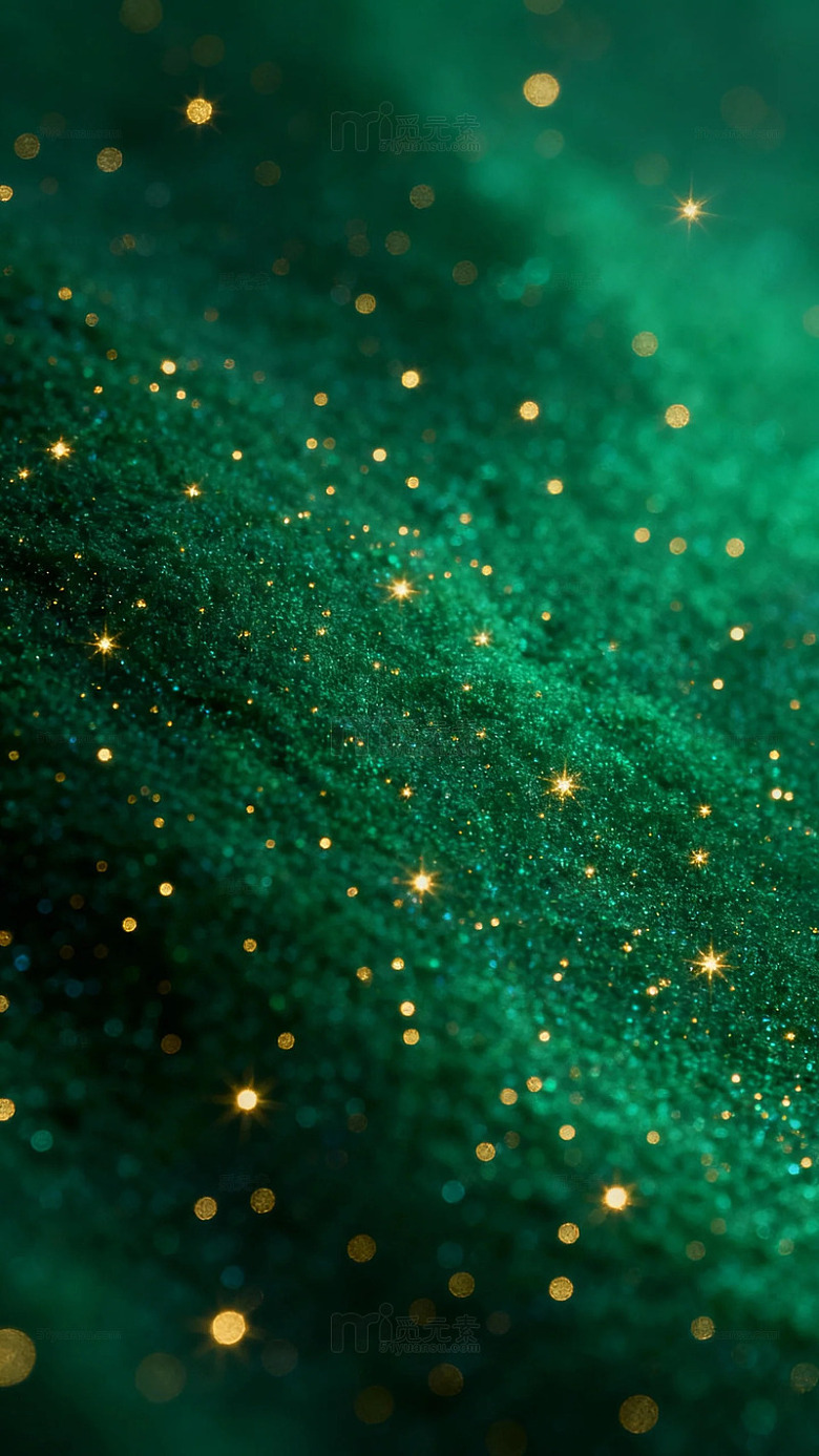 绿闪金光梦幻背景