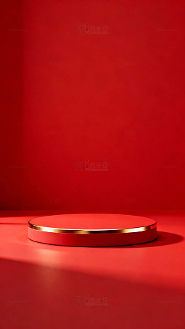 红色圆台展示台