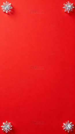 红色背景银花装饰图