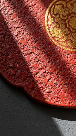 红色盘子特写装饰图案