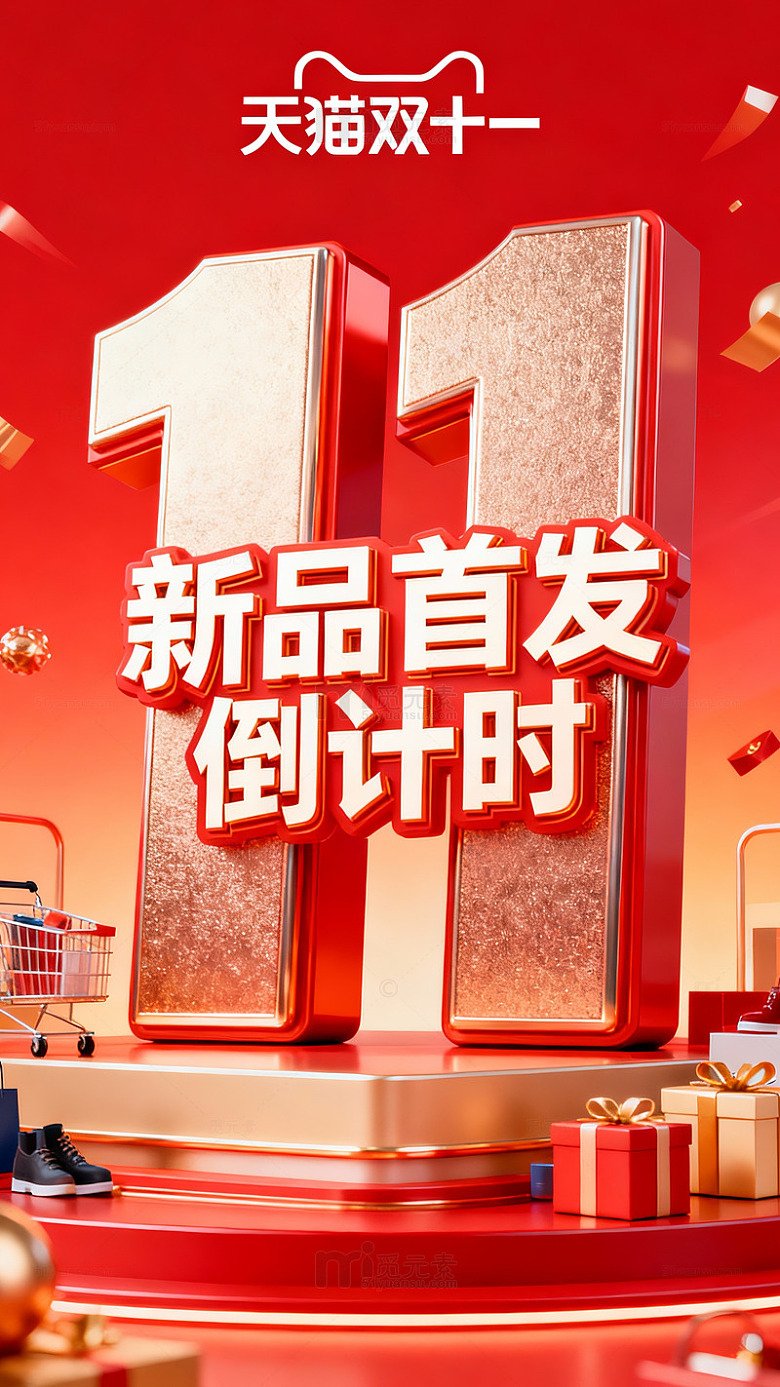 天猫双十一新品倒计时宣传图