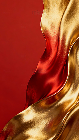 红金丝绸流动艺术摄影