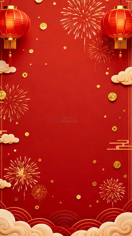 春节庆典红色背景设计素材