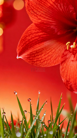 红花露珠草叶特写