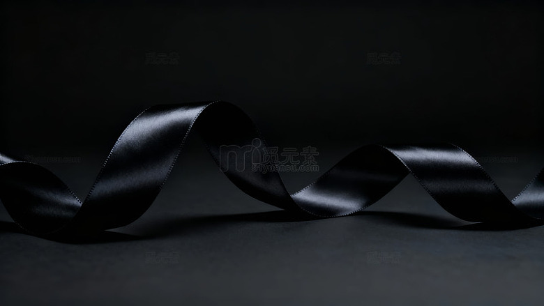黑色丝带波浪质感装饰摄影