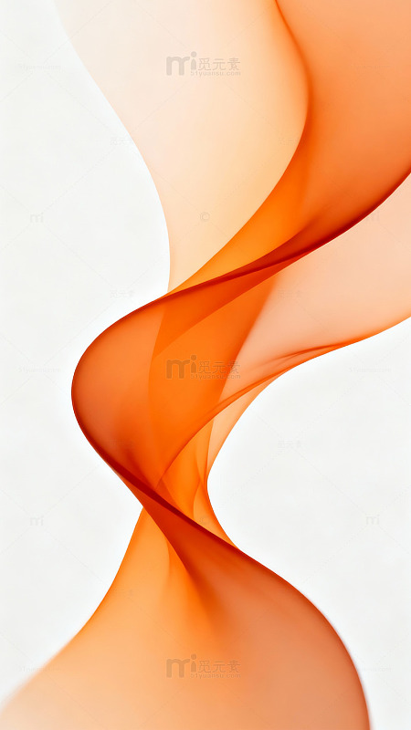 橙白流动抽象艺术壁纸