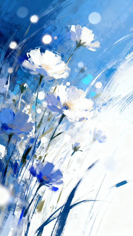 抽象花卉油画风格装饰画