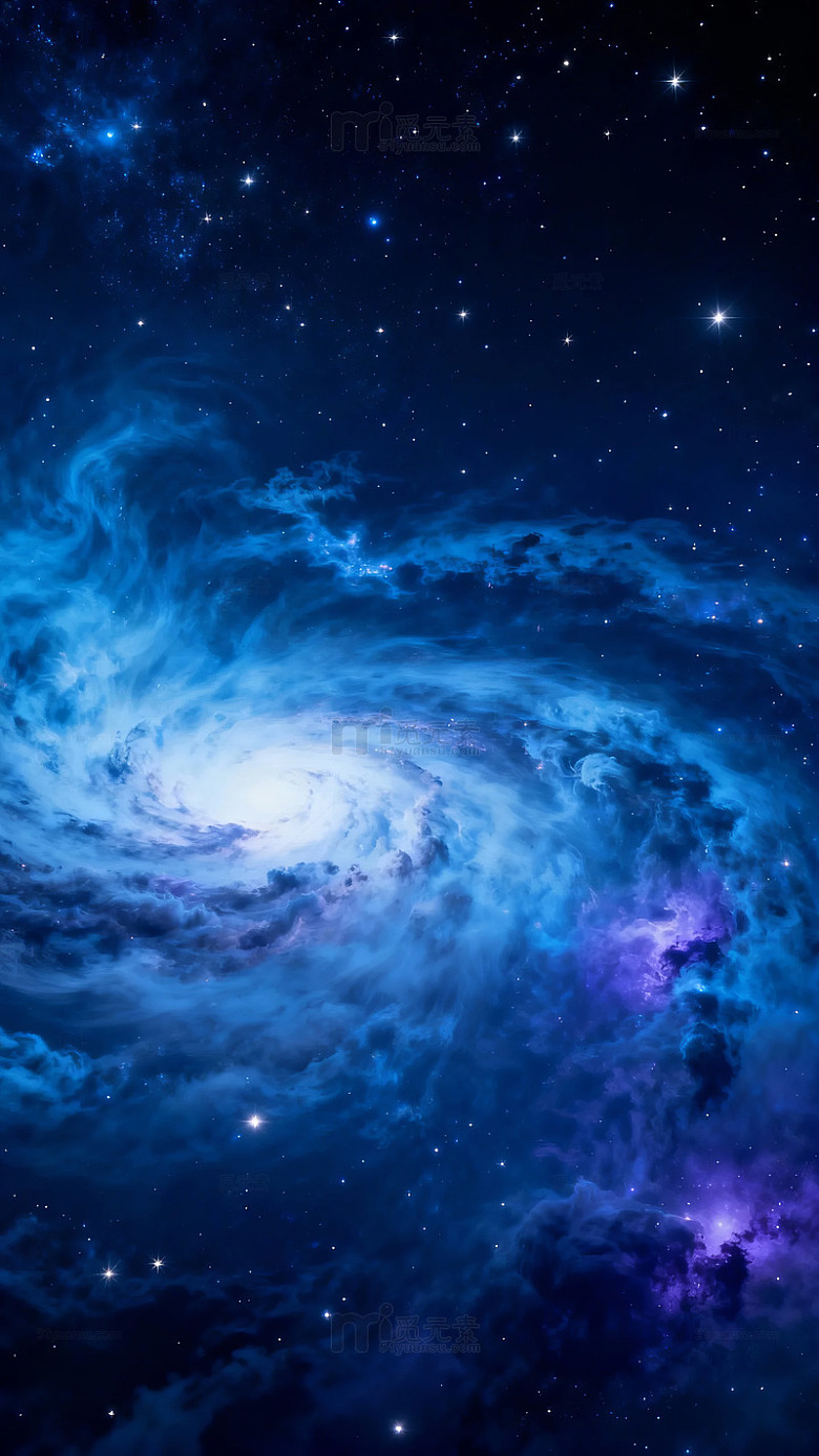 壮丽螺旋星系与璀璨星云交织的宇宙景象