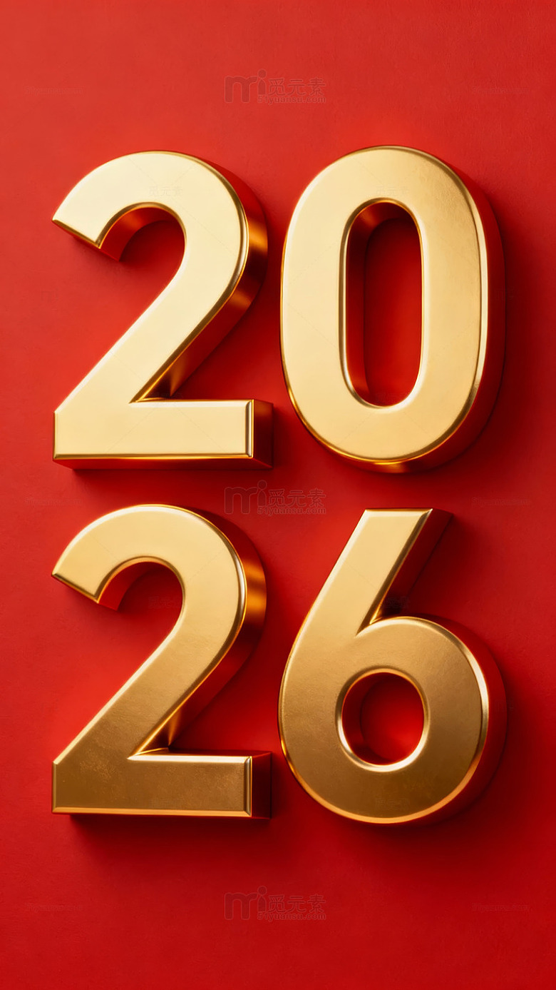 金色数字2026喜庆背景