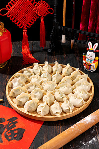 春节饺子美食摄影素材