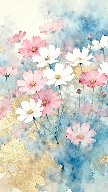 水彩花艺术装饰画7