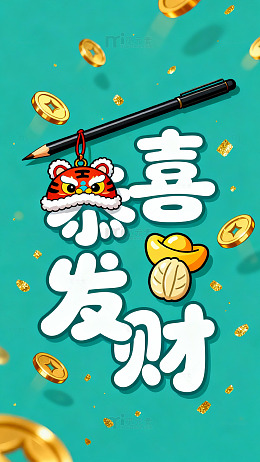 喜发财吉祥祝福图