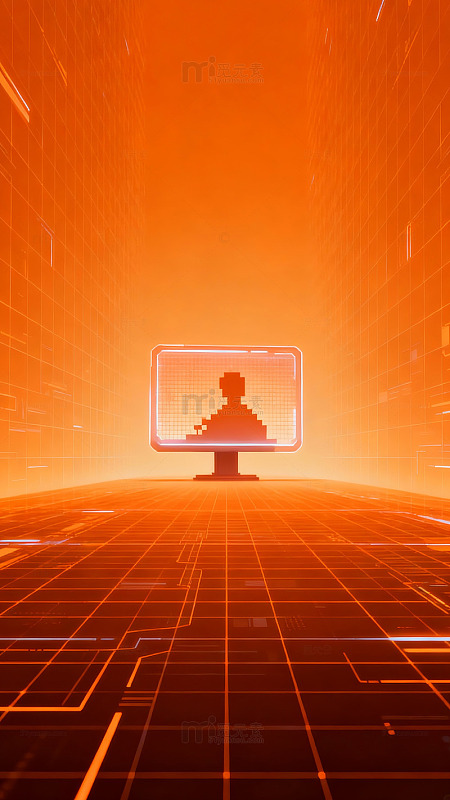 未来科技感显示器场景