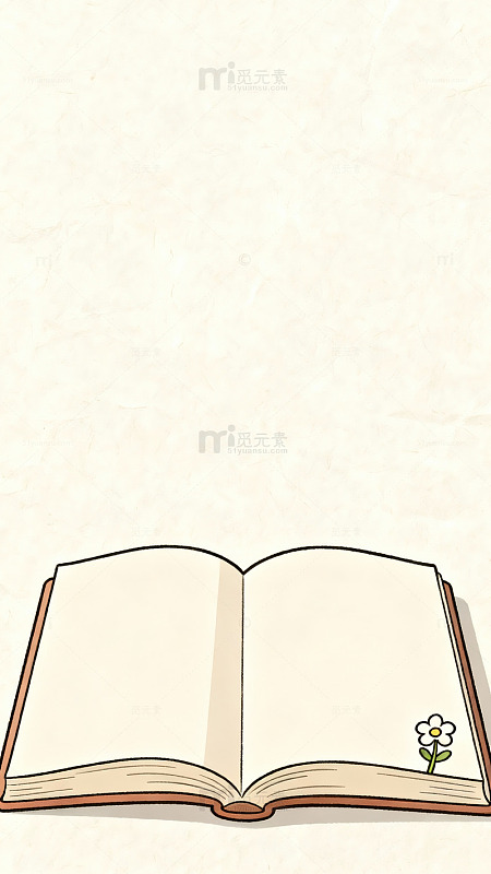 卡通书页与花朵插图