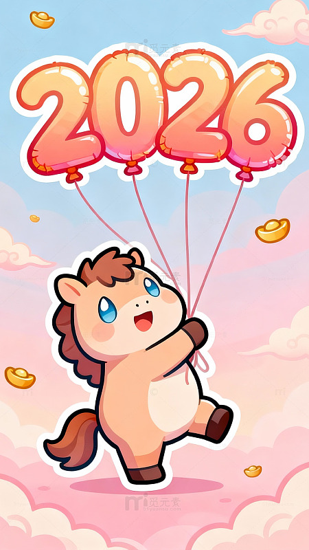 可爱马儿迎2026