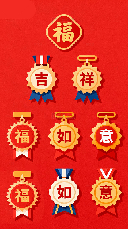 喜庆中国风奖牌设计素材