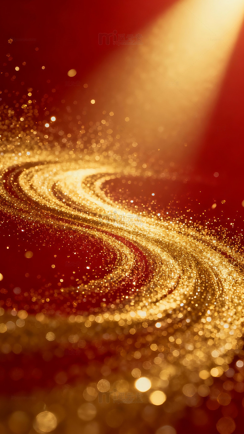 红金炫光梦幻背景