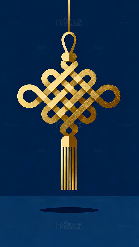 金色中国结艺术装饰元素