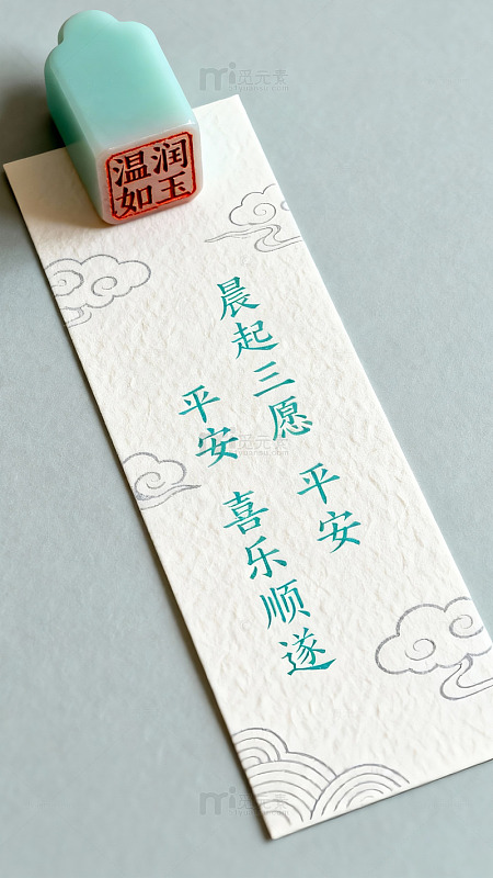 水墨书签祝福语设计