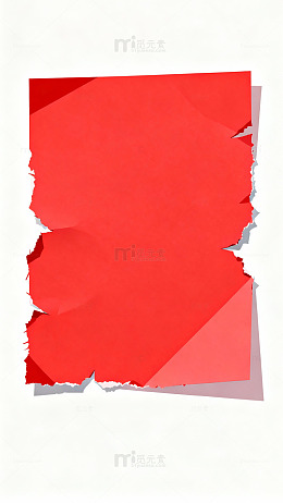 撕裂红纸艺术效果设计素材