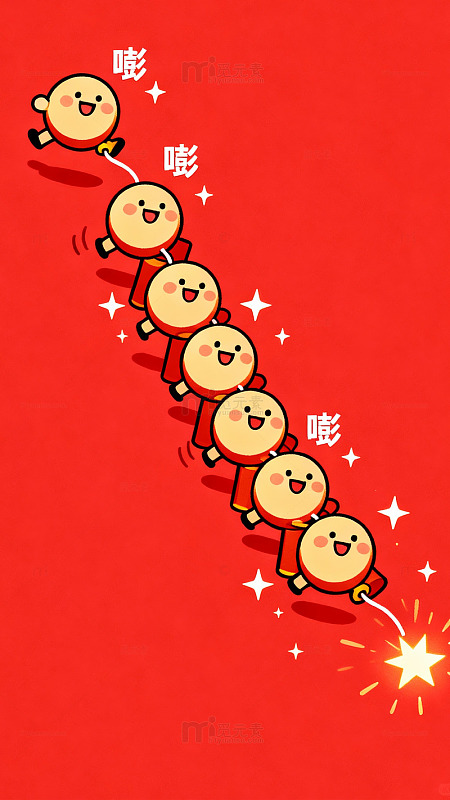 喜庆卡通小人欢乐庆祝设计图