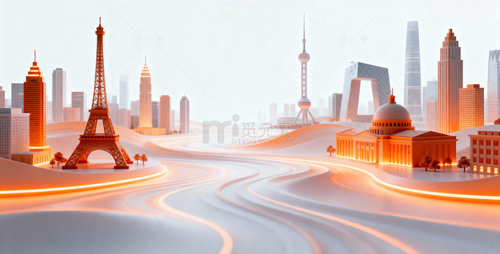 未来城市风光插画