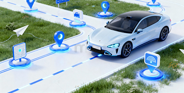 智能汽车导航系统示意图