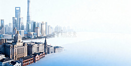 城市天际线朦胧景观摄影