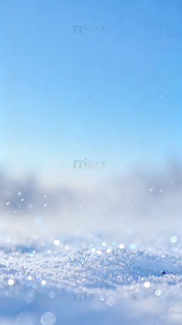 冰雪蓝天梦幻冷色系虚化背景素材