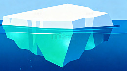 冰山海水插画