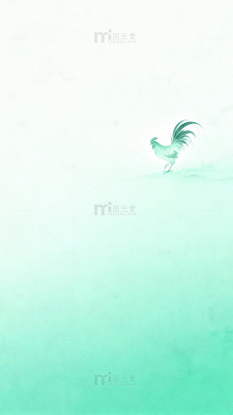 水墨画公鸡意境图