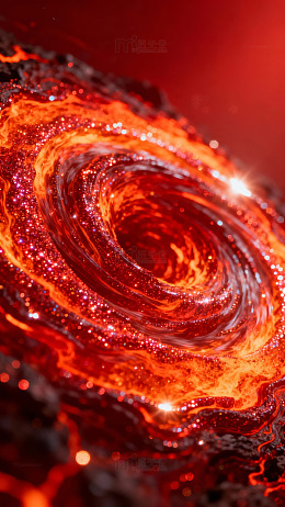 红色漩涡星云闪耀光芒