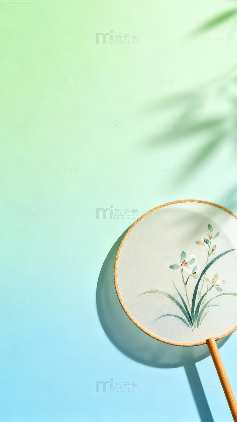 淡雅团扇东方美学