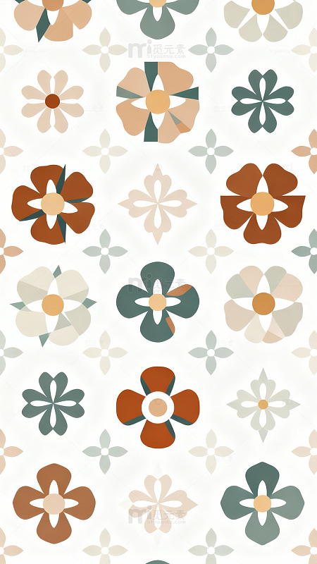 复古花卉图案壁纸设计