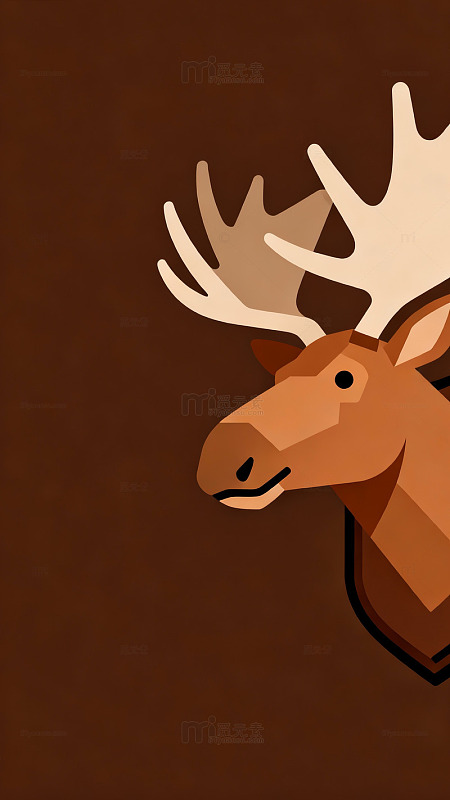 简约风麋鹿头像插画素材