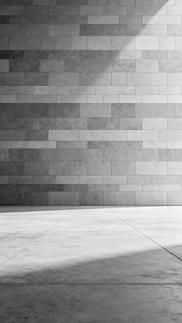 光影砖墙与水泥地面