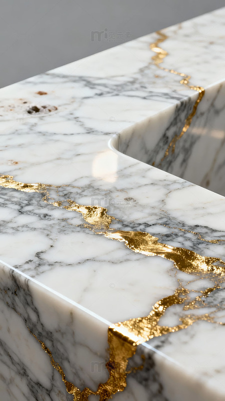 大理石纹理与金色镶嵌