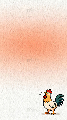 卡通公鸡插画背景设计素材