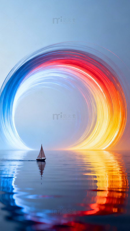 彩环海天一色风光摄影