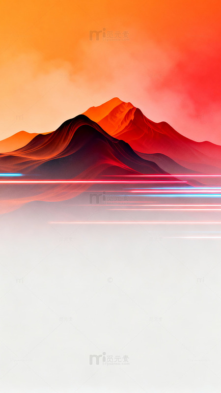 梦幻山景艺术插画