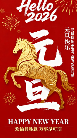2026元旦金马祝福海报