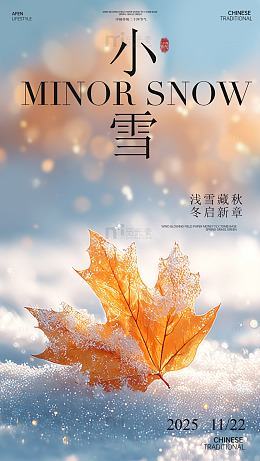 小雪节气宣传海报设计素材