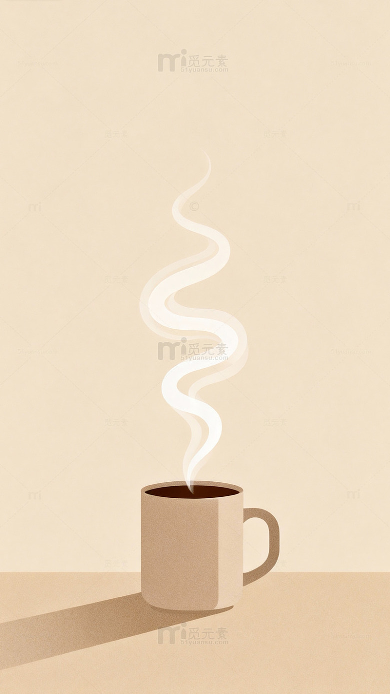 简约咖啡杯热饮插画
