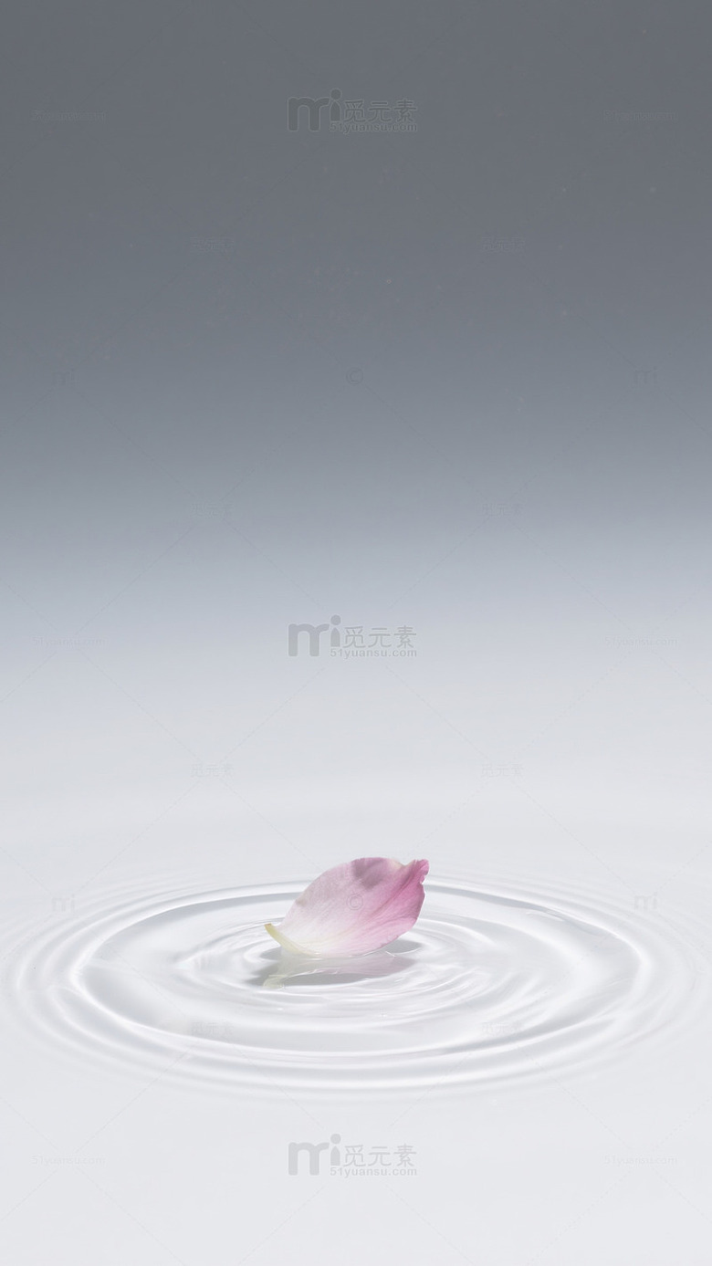 花瓣落水涟漪艺术摄影